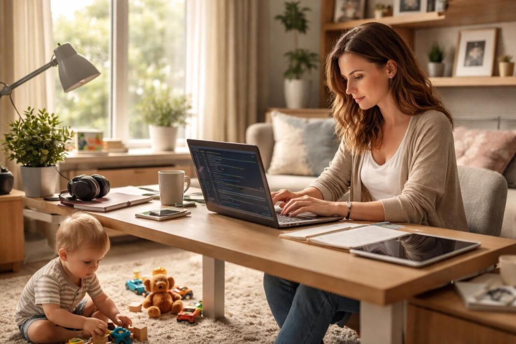 découvrez des conseils et astuces pour concilier vie de maman et carrière dans la tech, et réussir à équilibrer travail et famille.