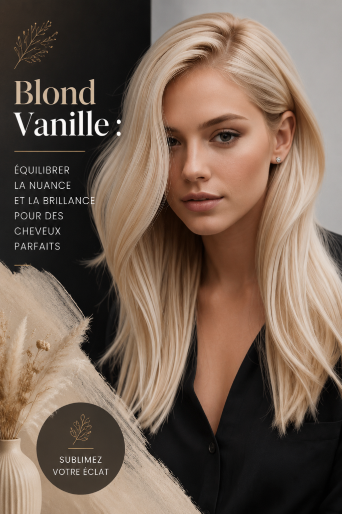 Modèle avec des cheveux blonds vanille, apportant éclat et modernité.