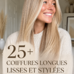 Femme avec une coiffure longue et droite, élégante et moderne