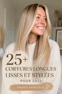 Femme avec une coiffure longue et droite, élégante et moderne