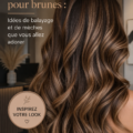 Coiffure brune avec balayage printanier ensoleillé