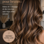 Coiffure brune avec balayage printanier ensoleillé