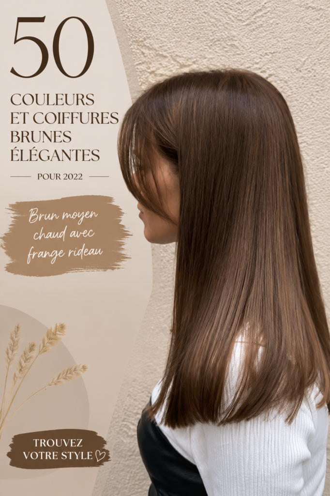 Un modèle avec des cheveux bruns élégants et modernes, affichant une coupe tendance.