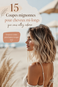 Collage de 15 coupes de cheveux mi-longs modernes et stylées