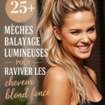 Femme avec des cheveux châtains clair éclaircis pour l'été.
