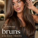 Emy Moore affichant une coupe de cheveux bruns élégante et stylée.