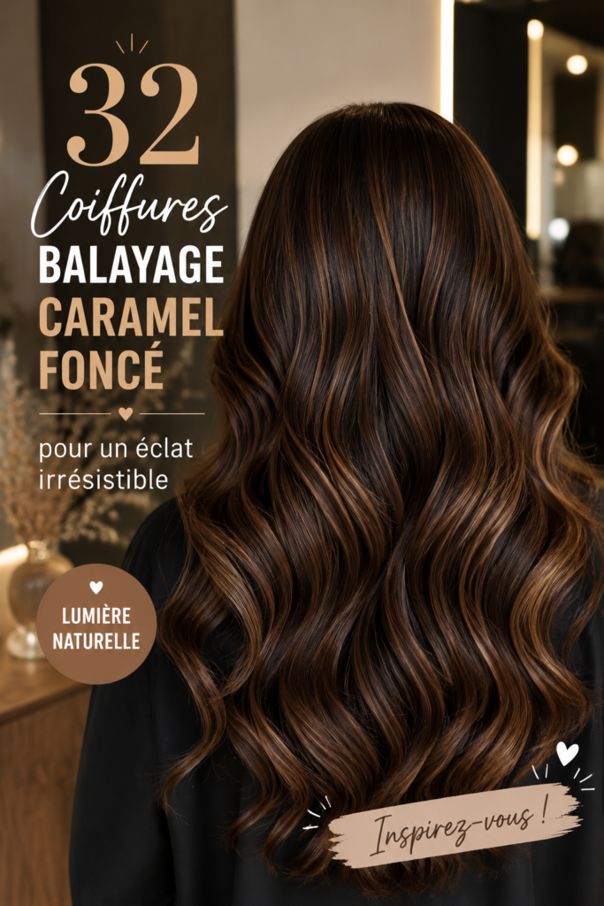 Balayage caramel élégant dans les cheveux longs