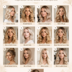 Femme avec des cheveux blond crémeux chic et moderne