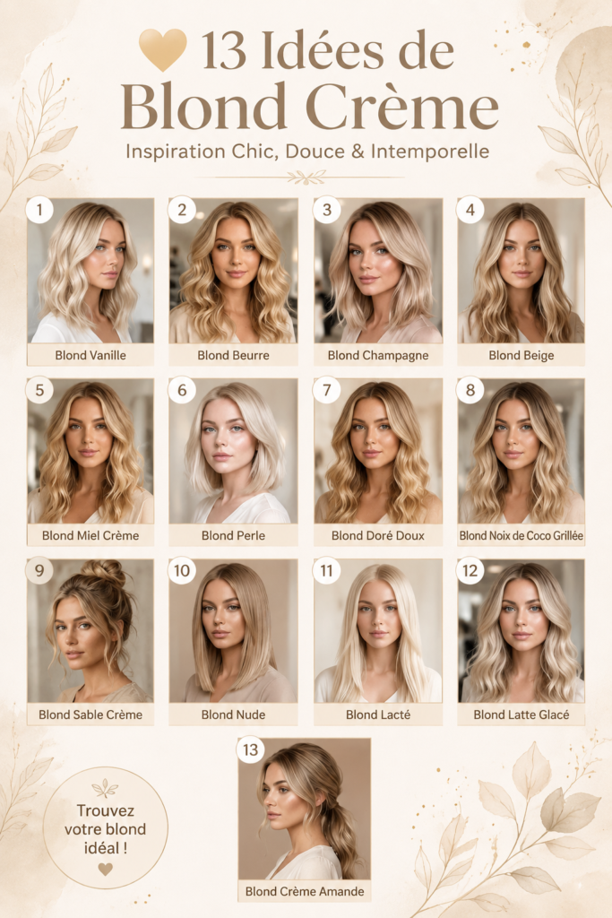 Femme avec des cheveux blond crémeux chic et moderne