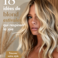 Femme avec des cheveux blonds d'été éclatants en pleine nature.