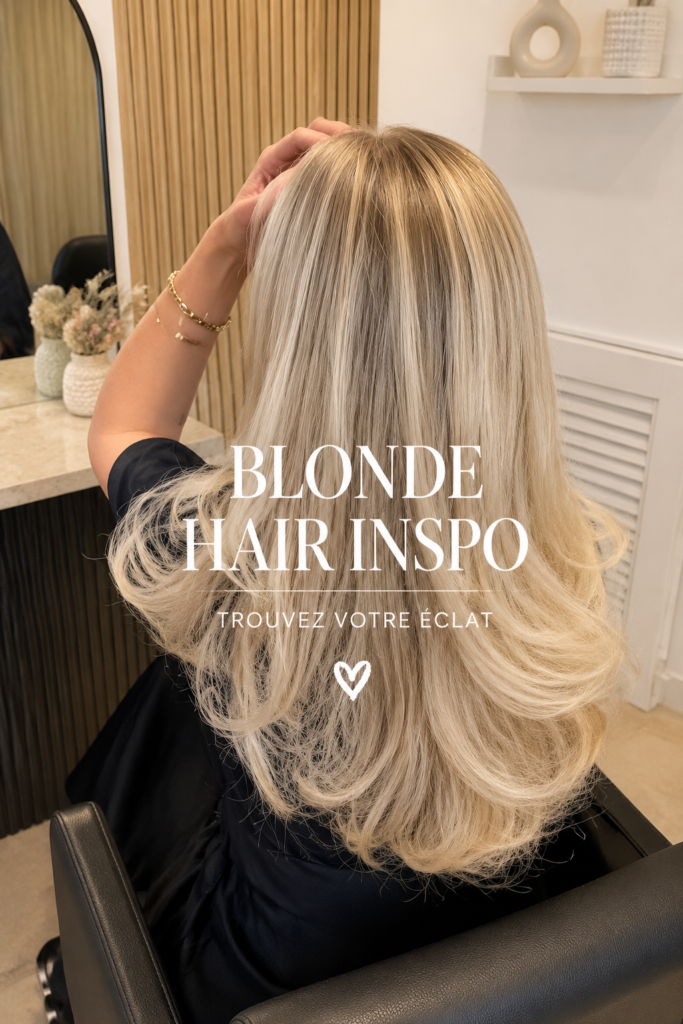 Inspiration de coiffures blondes avec différentes nuances de blond sur un modèle