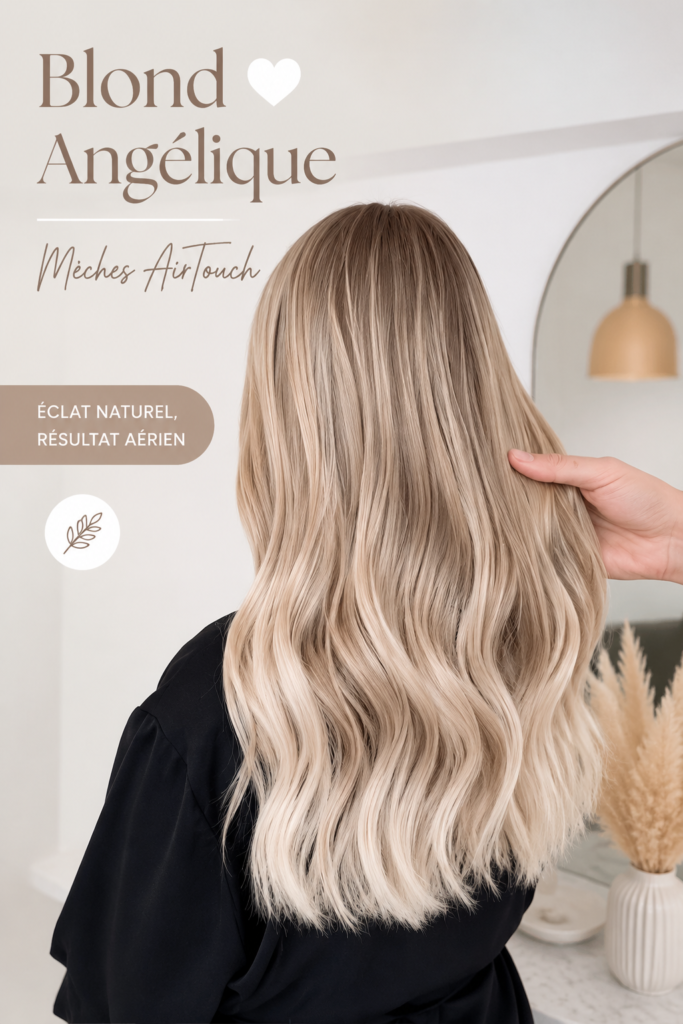Femme avec des mèches blondes Angel en effet AirTouch