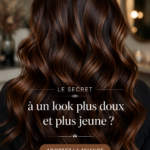 Femme avec des cheveux chocolat cannelle brillants dans un environnement naturel.