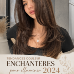 Une femme avec des cheveux brun sable long et brillant, mettant en valeur une nouvelle tendance de couleur de cheveux.