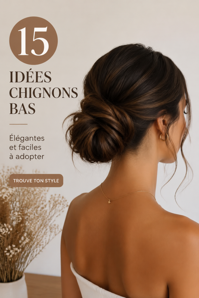 Femme avec un chignon bas élégant lors d'un événement