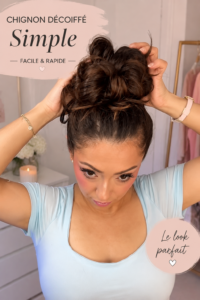 Chignon décoiffé élégant réalisé facilement pour un look chic.