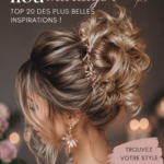 Un magnifique chignon flou pour mariage, orné de fleurs délicates.