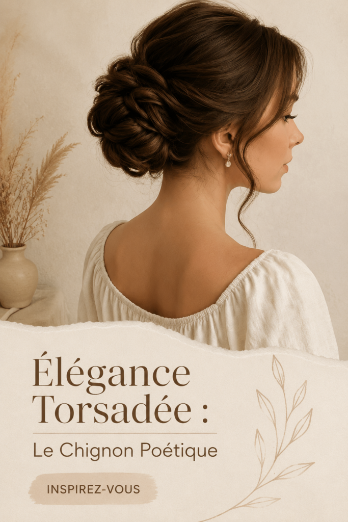 Chignon torsadé élégant et poétique pour une coiffure sophistiquée