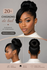 Coiffure chignon bas élégant sur une femme, parfait pour des événements