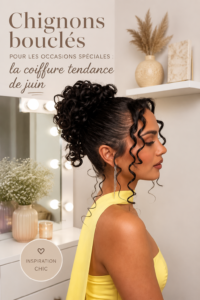 Chignon bouclé élégant pour un événement spécial