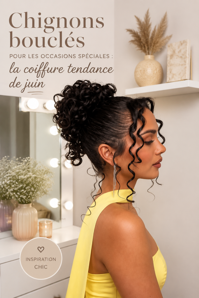 Chignon bouclé élégant pour un événement spécial