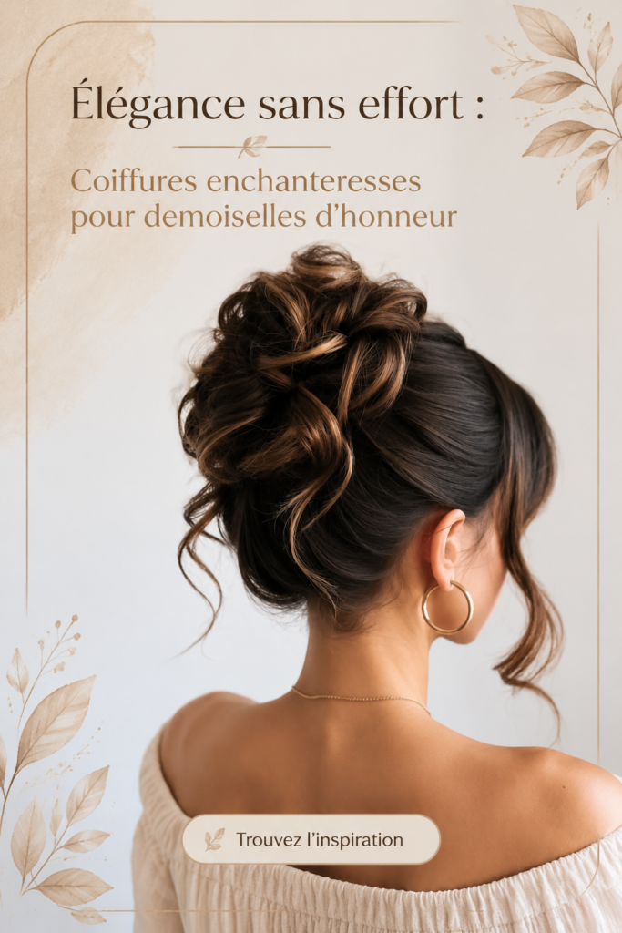 Chignons élégants pour demoiselles d'honneur lors d'un mariage.