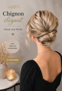 Chignon sophistiqué réalisé pour une occasion festive.
