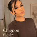 Femme réalisant un chignon facile et élégant pour une soirée