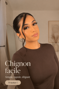 Femme réalisant un chignon facile et élégant pour une soirée