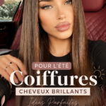 Coiffure estivale brillante pour cheveux bouclés, montrant une belle texture et santé.