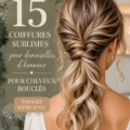 Coiffure de demoiselle d’honneur avec des cheveux bouclés lors d’un mariage