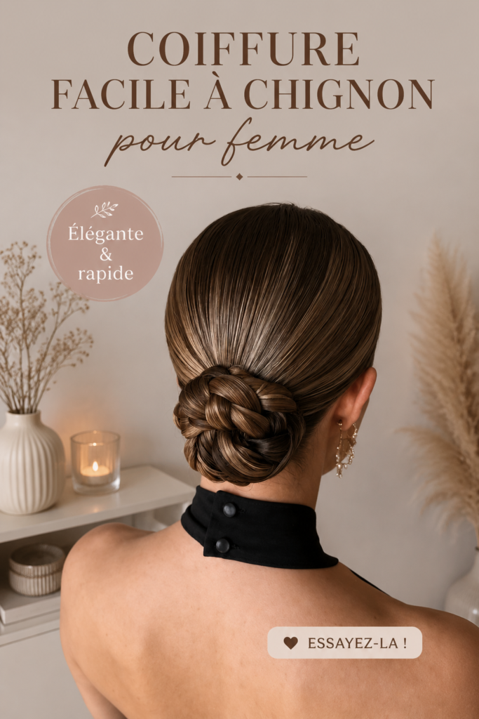 Femme avec une coiffure simple et élégante