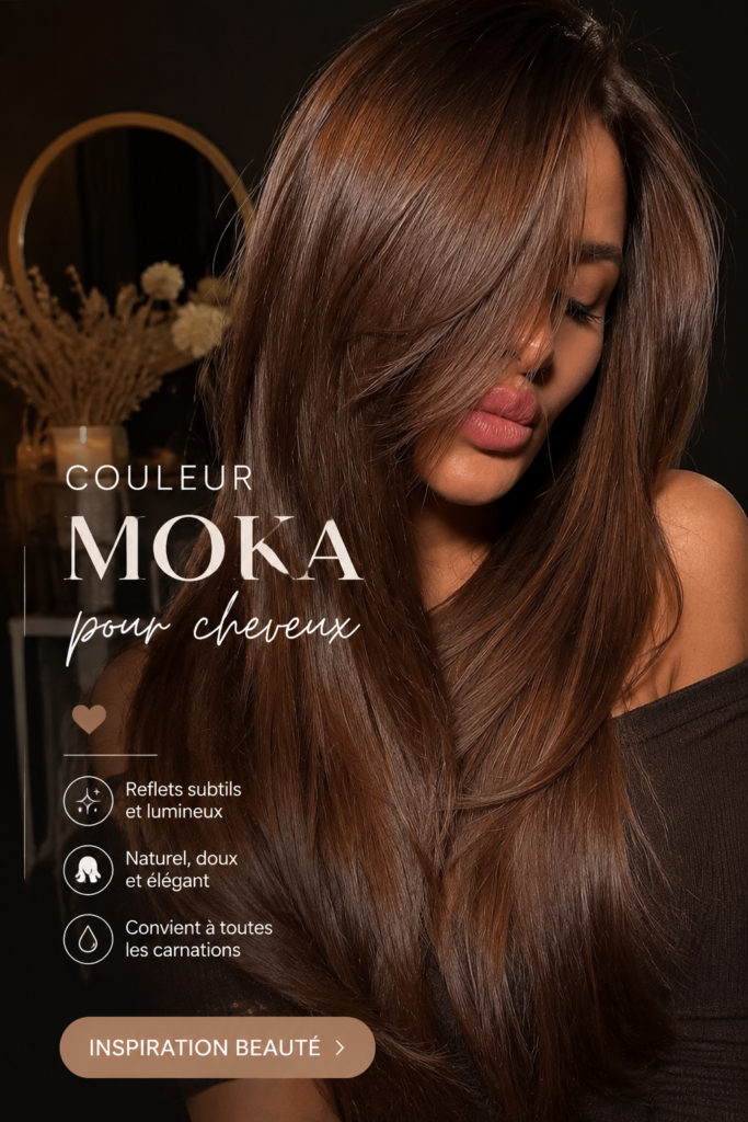 Femme aux cheveux couleur mocha au style élégant.