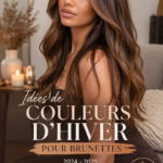 Photos d'idées de couleurs de cheveux d'hiver pour brunes, incluant caramel et balayage.