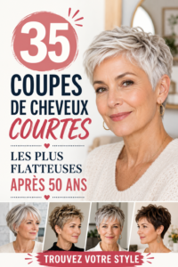 Femme avec une coupe de cheveux courte et élégante après 50 ans
