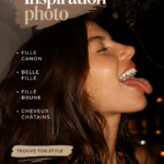Portrait d'une fille brune avec un style élégant dans un cadre naturel.