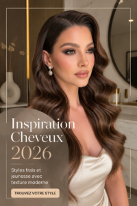 Jeune femme avec une coupe de cheveux moderne et texturée, incarnant les tendances de 2026.