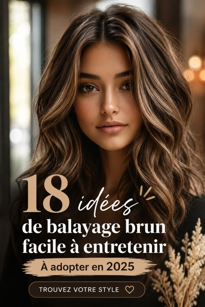 Exemple de balayage brun facile à entretenir sur des cheveux longs
