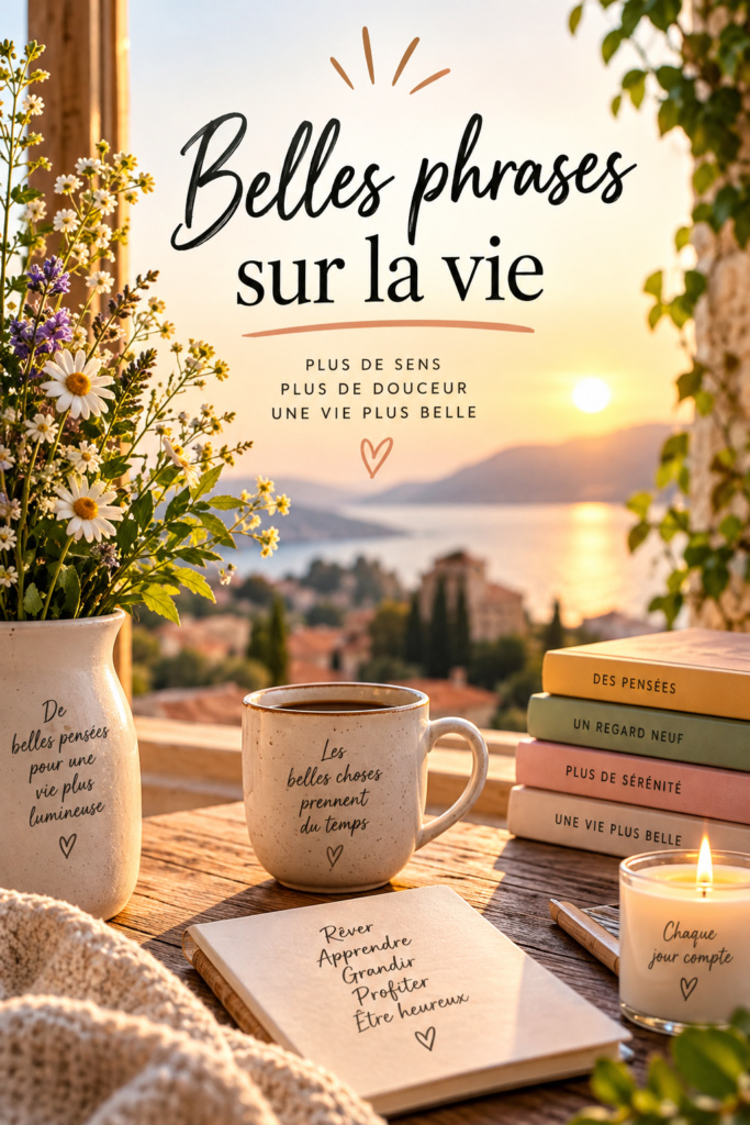 Une image inspirante avec des citations sur la beauté et la vie.
