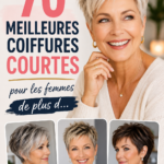 Femme souriante avec une coiffure courte élégante mettant en valeur son visage.