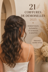 Coiffure romantique et élégante pour une demoiselle d'honneur, idéale pour un mariage en 2025.