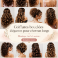 Coiffure élégante avec des boucles sur cheveux longs pour une occasion spéciale