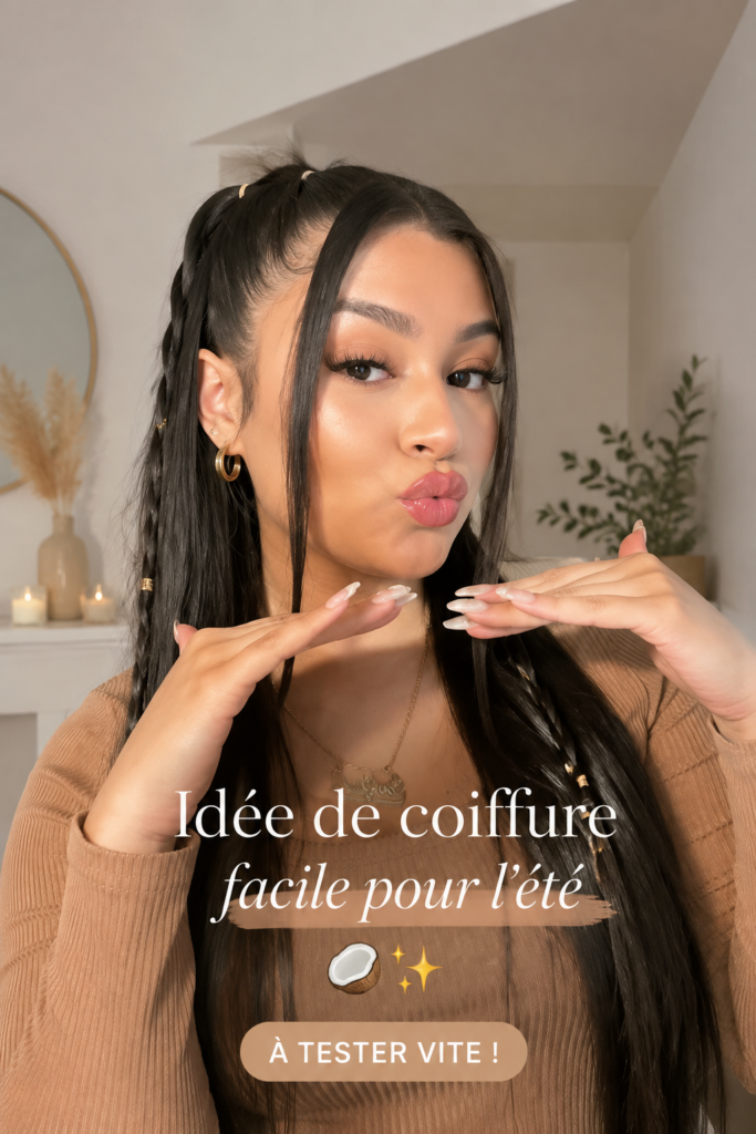 Une femme avec une coiffure d'été simple et élégante, parfaite pour les chaudes journées estivales.