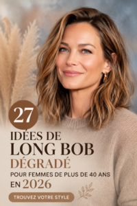 Coiffure Long Bob moderne pour femmes de plus de 40 ans, élégante et stylée.