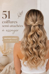 Coiffure élégante mi-haut mi-bas sur modèle avec cheveux brillants