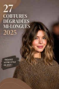 Coiffure mi-longue en couches, version moderne, pour 2025.