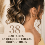 Un modèle présentant différentes styles de queues de cheval classiques et modernes.