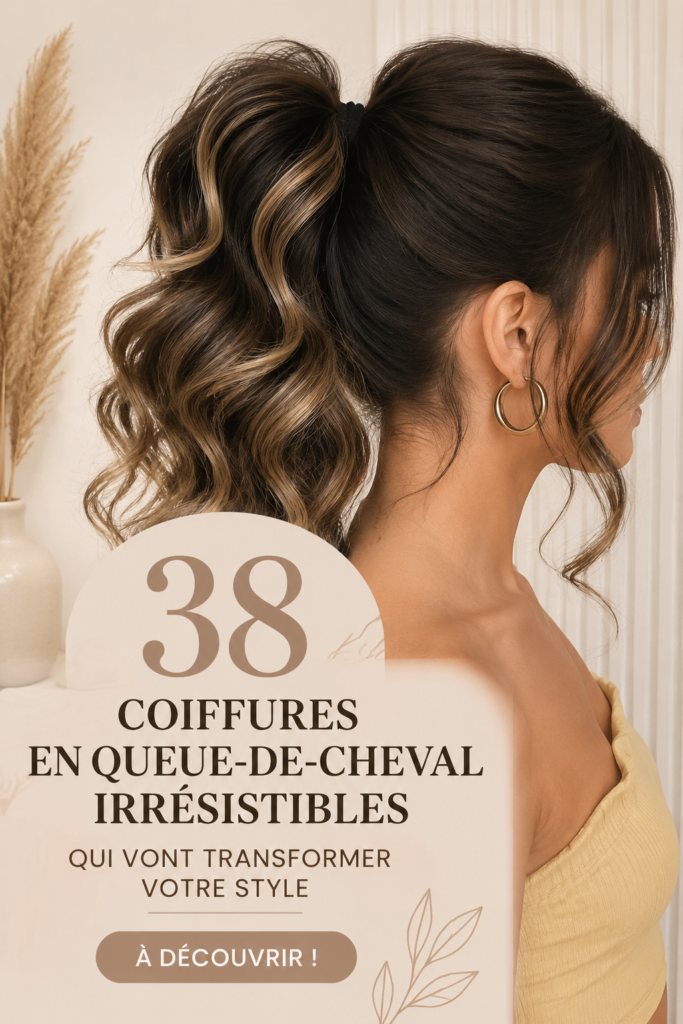 Un modèle présentant différentes styles de queues de cheval classiques et modernes.