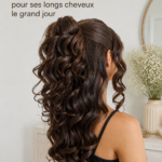 Coiffure élégante pour Quinceañera avec cheveux longs