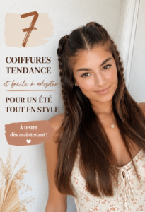 Coiffure tendance pour l'été mettant en scène un look fraîche et stylé.